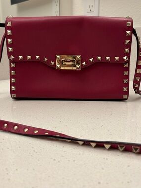 Valentino Garavani Pink Studded Leather Crossbody